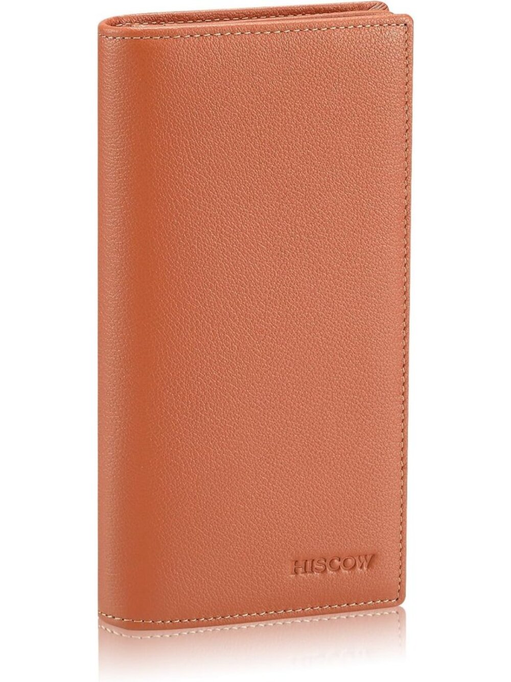 Full Grain Leather Men's Long Wallet - 15 Card Slots, Stylish Tan Design